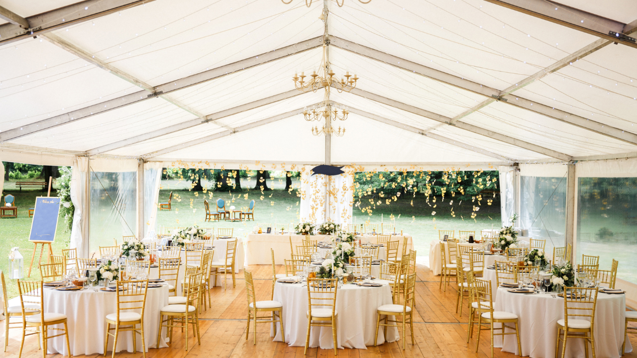 Elegant party rental setup