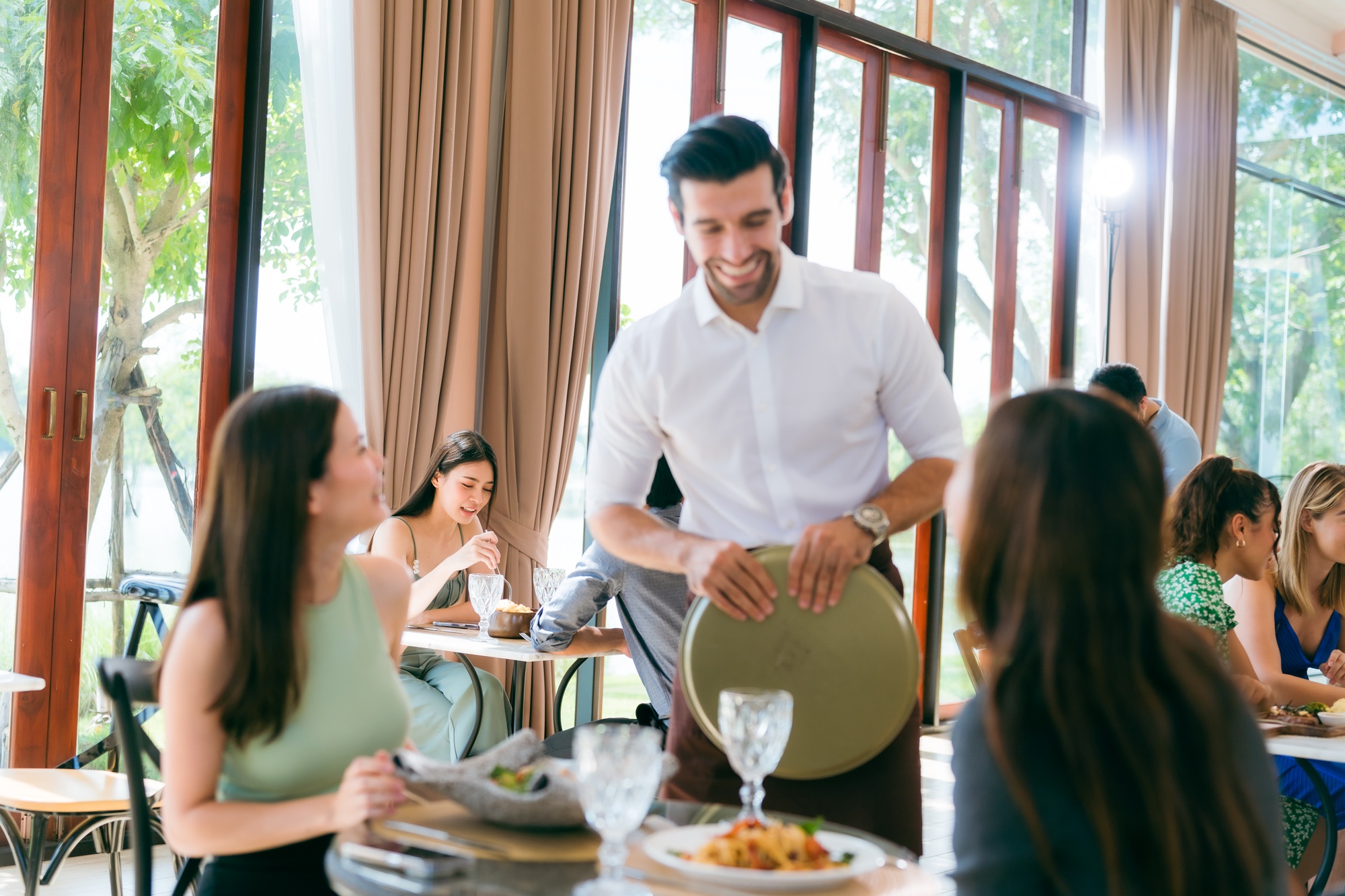 Servers and hospitality staff at event