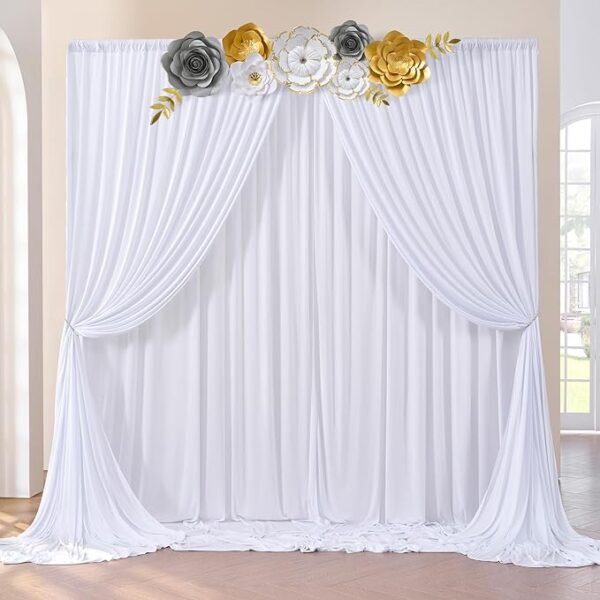 vnvevents: Polyester Drape Panel 12ft H x 60" W drape/backdrop - White