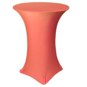 vnvevents: 30 Inch Highboy Cocktail Round Stretch Spandex Table Cover - Coral