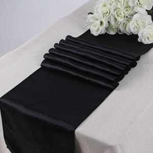 vnvevents: Crepe B Satin Table Runner - Black