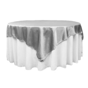 vnvevents: Square 72 Satin Table Overlay- Silver