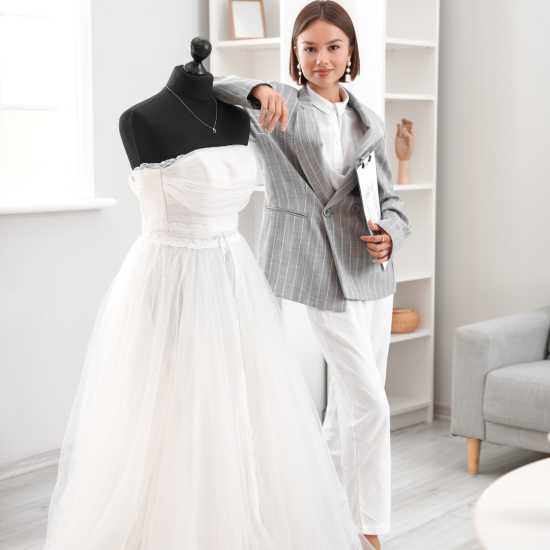vnv events: destination planner-cover destination-img 5 vnv events: Female Wedding Planner with Beautiful Dress in Office